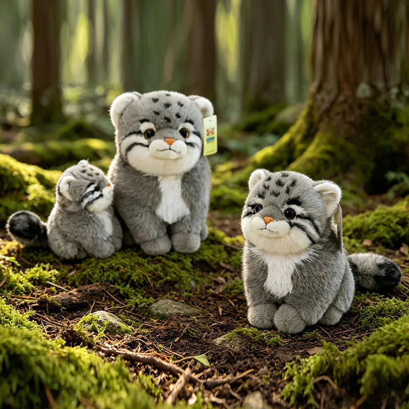 Lifelike Pallas's Cat Plush Toy – Realistic Stuffed Animal Manul, Soft Zoo Souvenir Wildlife Doll, Birthday Gift for Kids